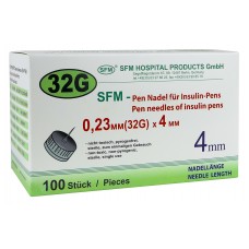 SFM Иглы для инсулиновых инжекторов (ПЕН ручек), 32G(0.23x4)мм, 100 шт.